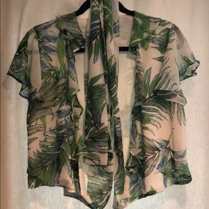 Tropical Wrap Crop Top